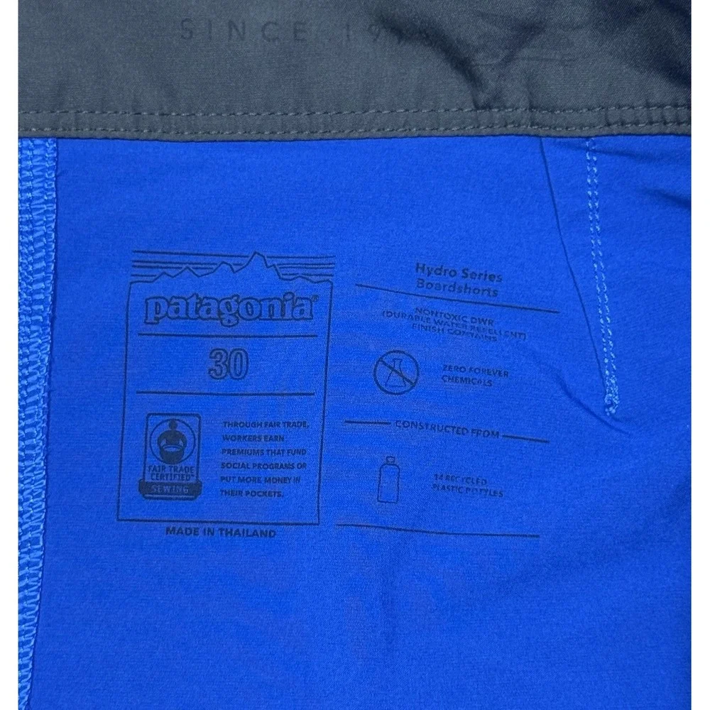 Patagonia Hydro Series Boardshorts Mens 30 Blue Stretch Surf Swim Trunks Beach